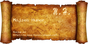 Mojzes Hunor névjegykártya